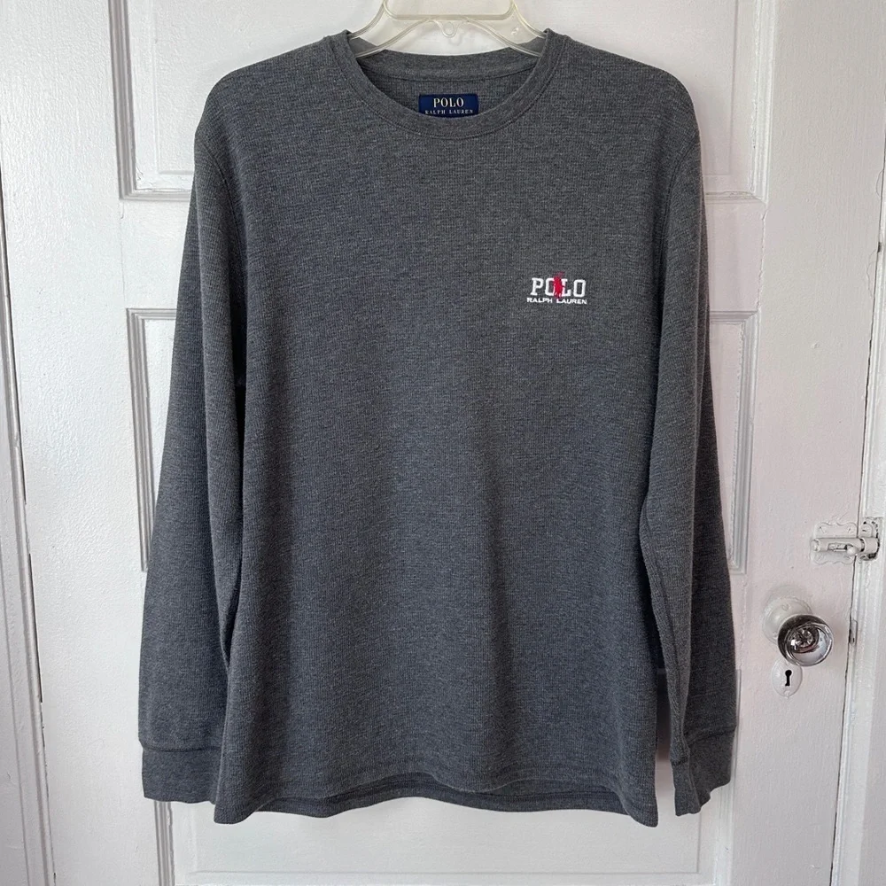 3/$20💥 Polo Ralph Lauren Thermal Long Sleeve Shirt Embroidered Horse Loungewear